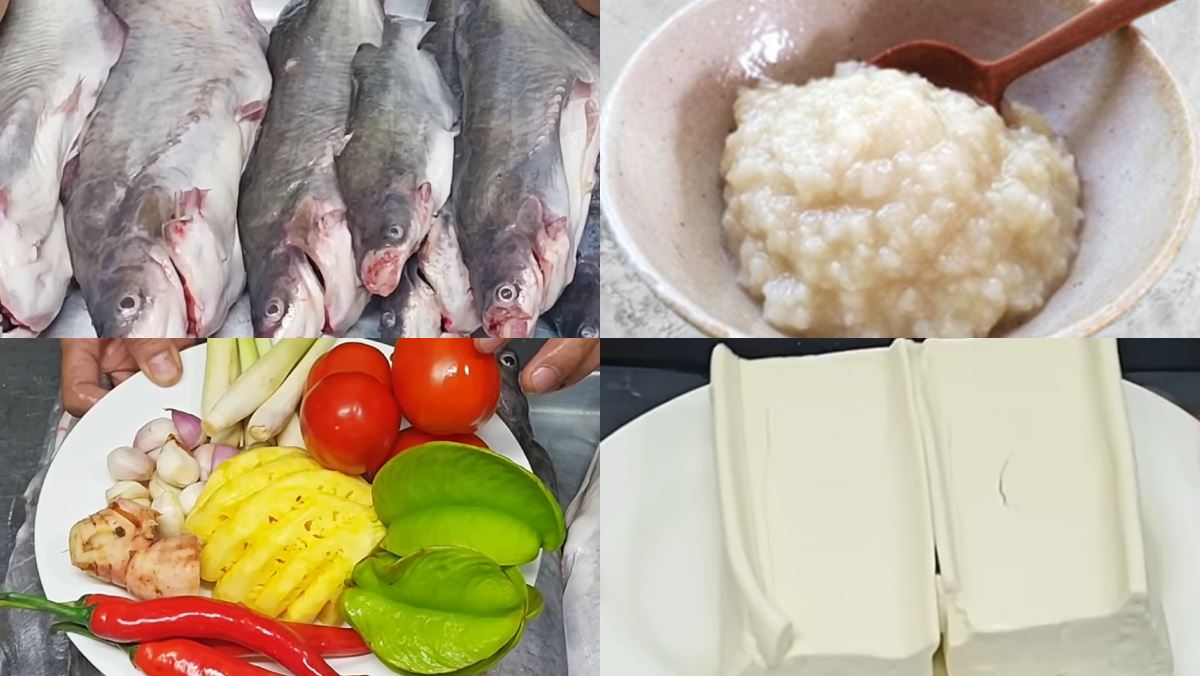 Nguyên liệu món ăn lẩu cá ngạnh nhúng mẻ