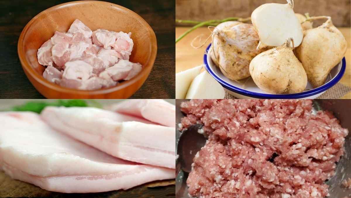 Nguyên liệu món ăn bánh mì xíu mại chén