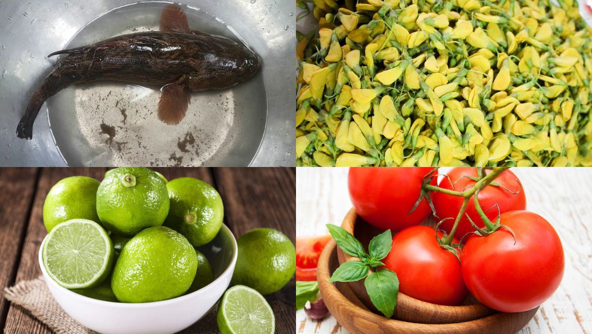 Nguyên liệu món ăn cá bống nấu canh chua