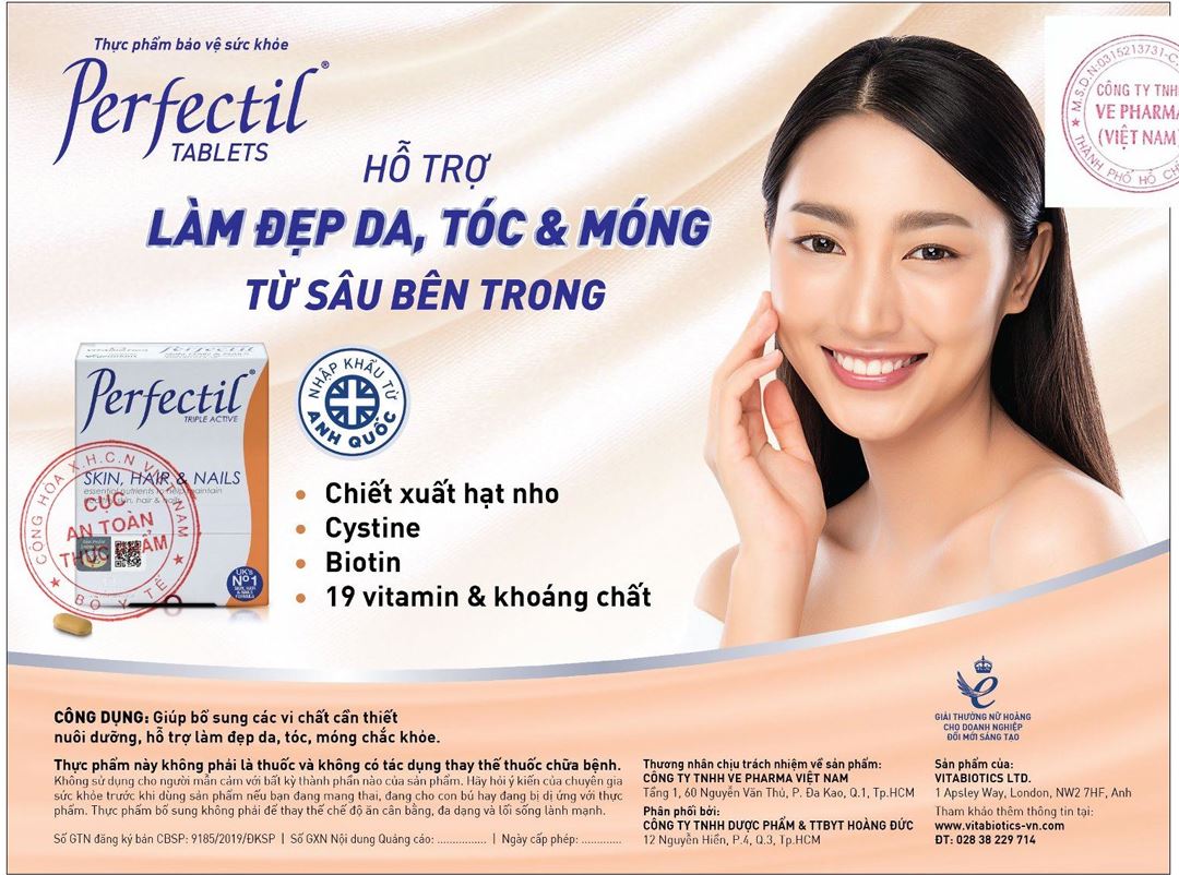 Vitabiotics Perfectil Skin, Hair & Nails hộp 30 viên