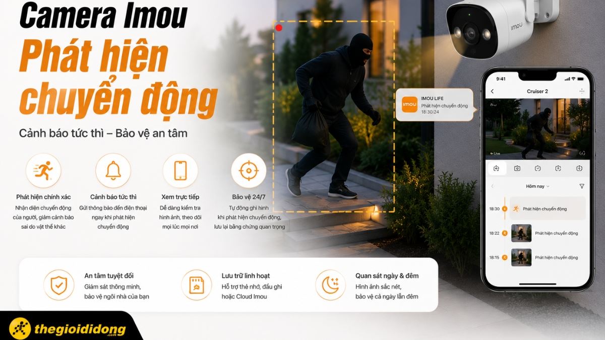 Camera phát hiện chuyển động là nền tảng cốt lõi của mọi hệ thống camera an ninh