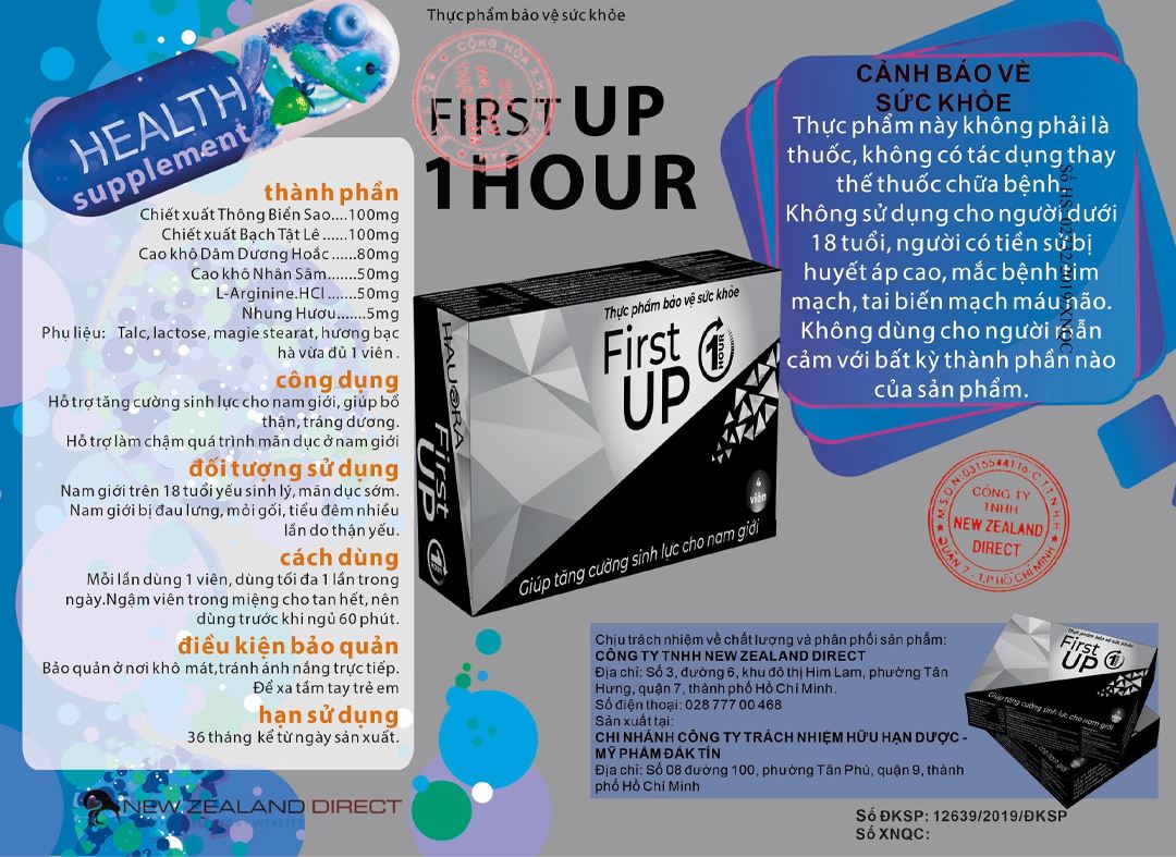 Hauora First Up 1 Hour hộp 8 viên