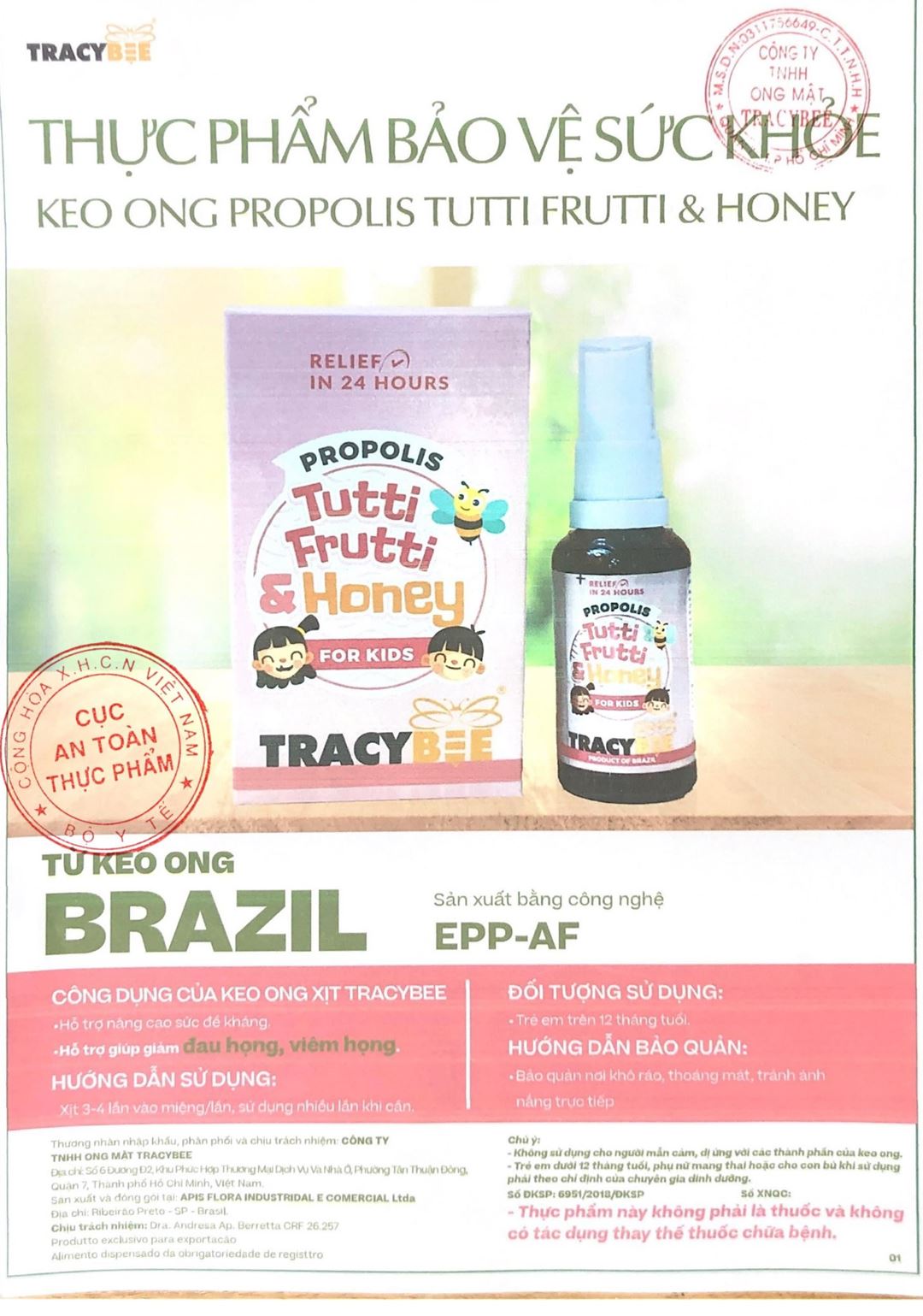 Keo Ong Propolis Xịt Trái Cây 30Ml