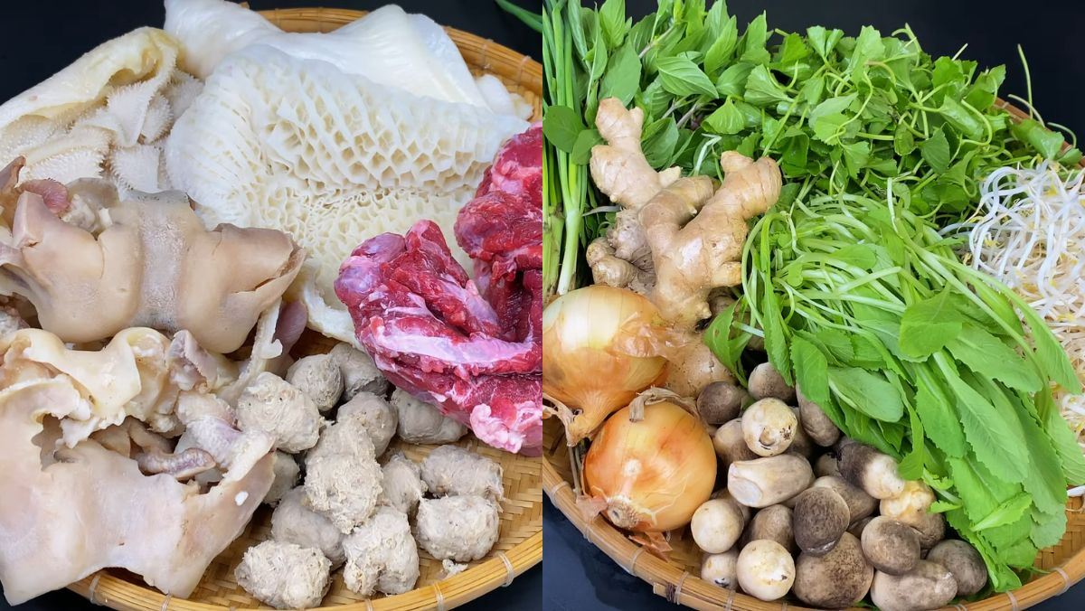 Nguyên liệu món ăn cháo lòng bò