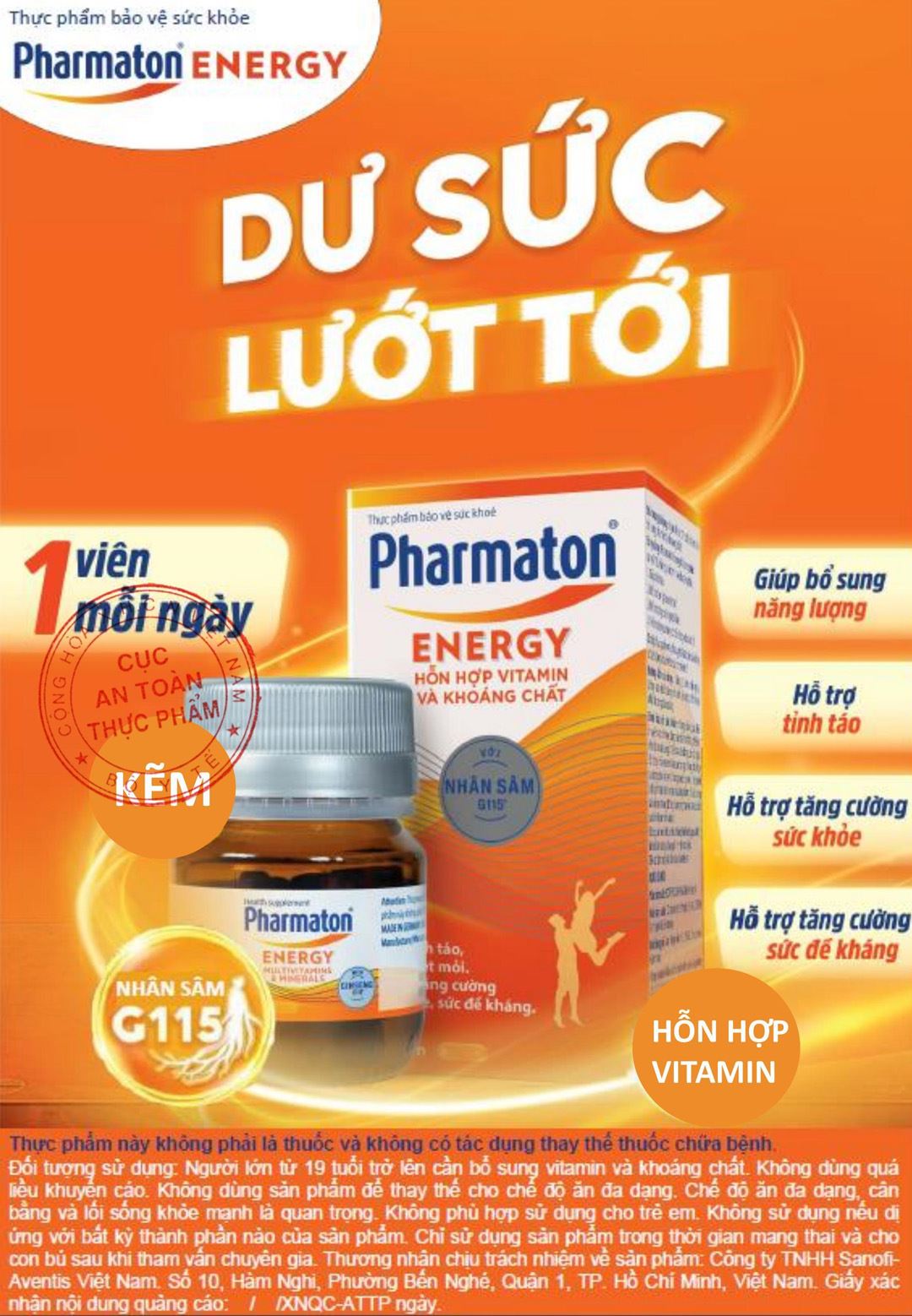 Thực phẩm bảo vệ sức khỏe Pharmaton Energy hộp 30 viên