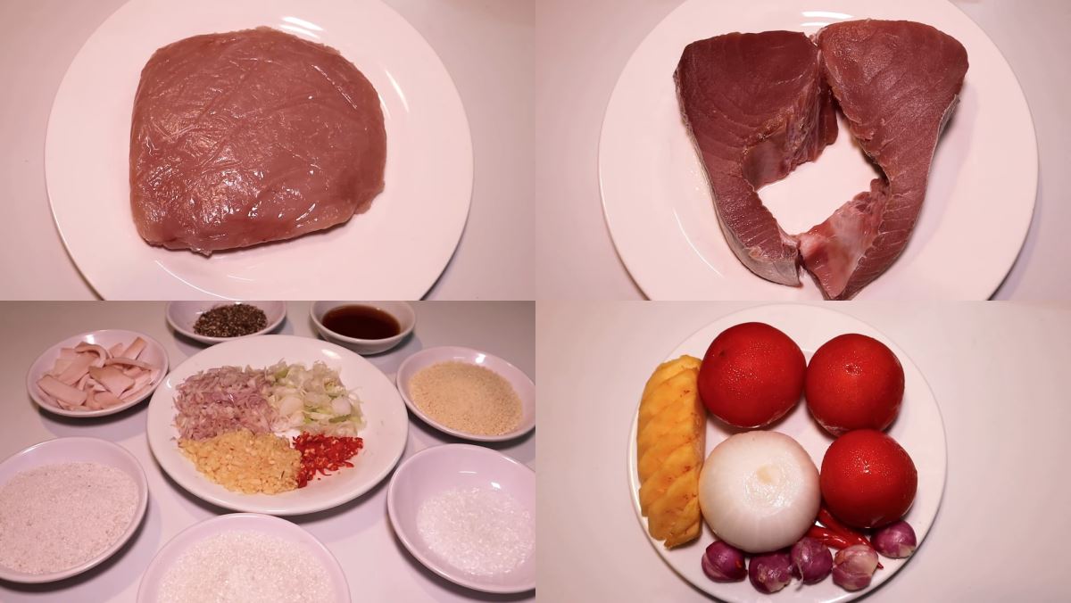 Nguyên liệu món ăn bún chả cá quy nhơn