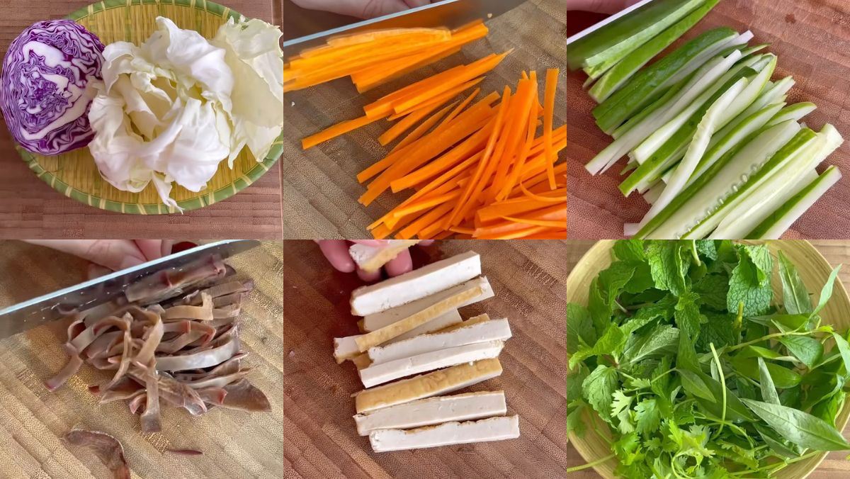 Nguyên liệu món ăn cách làm gỏi chay thập cẩm