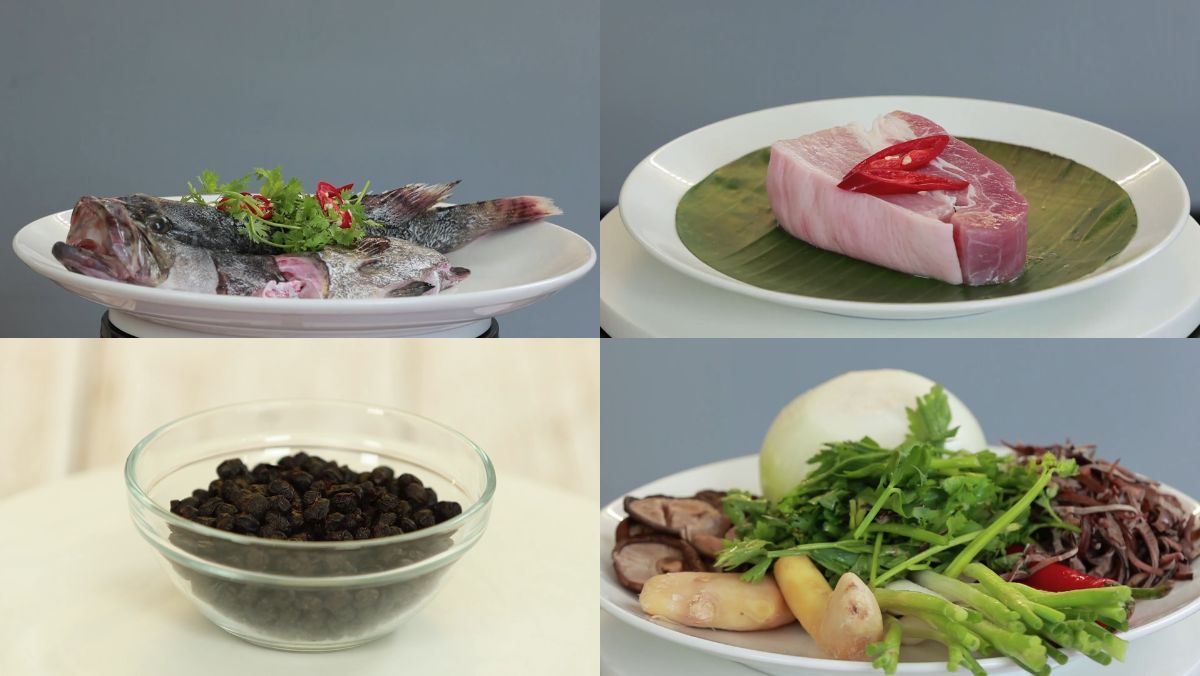 Nguyên liệu món ăn cá bống mú chưng tương