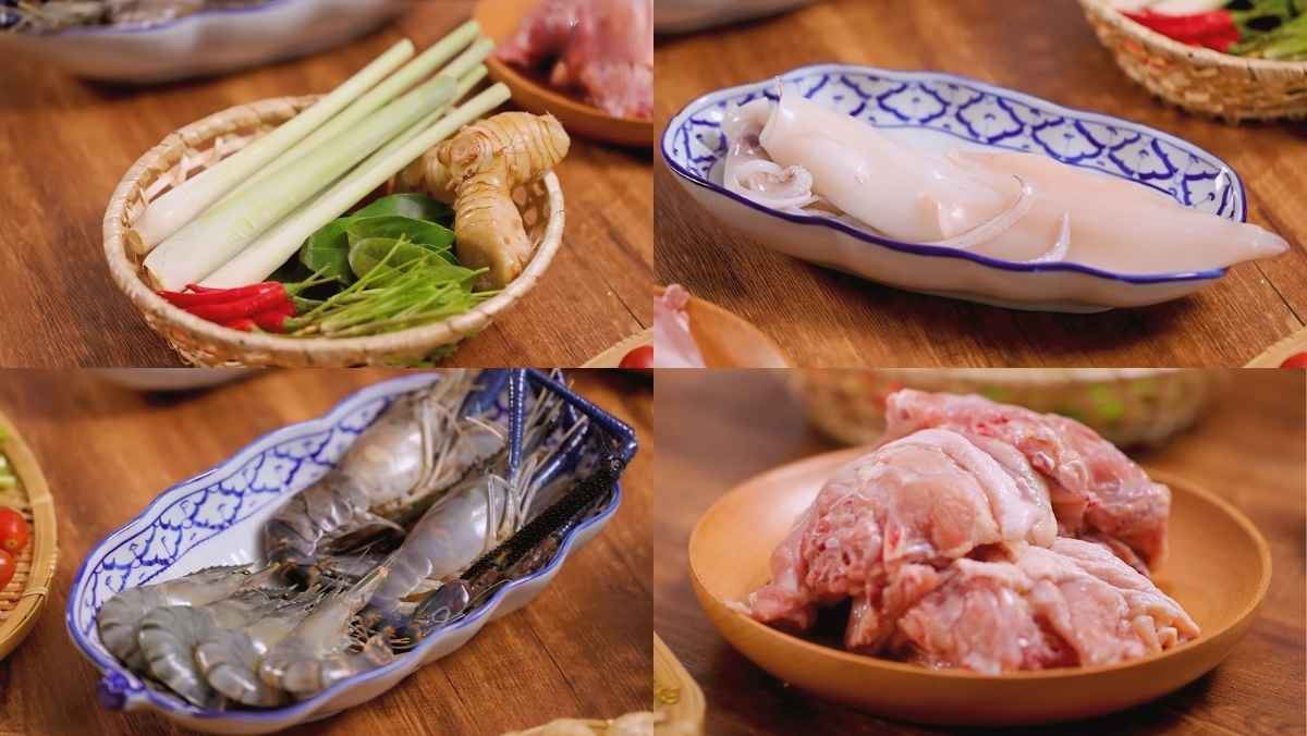 Nguyên liệu món ăn súp tom yum