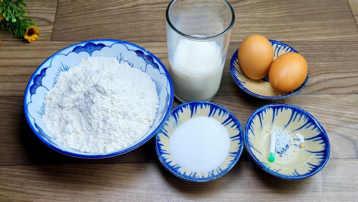 Nguyên liệu món ăn bánh rán bằng bột mì