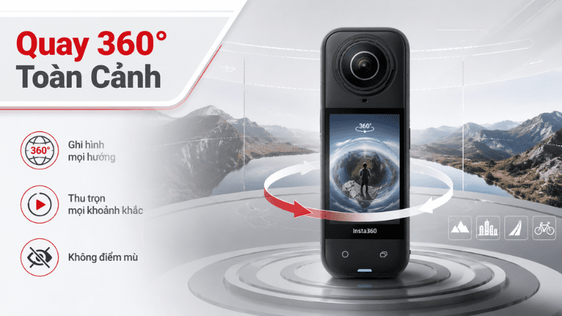 Insta360 hỗ trợ khả năng quay 360 cực tốt