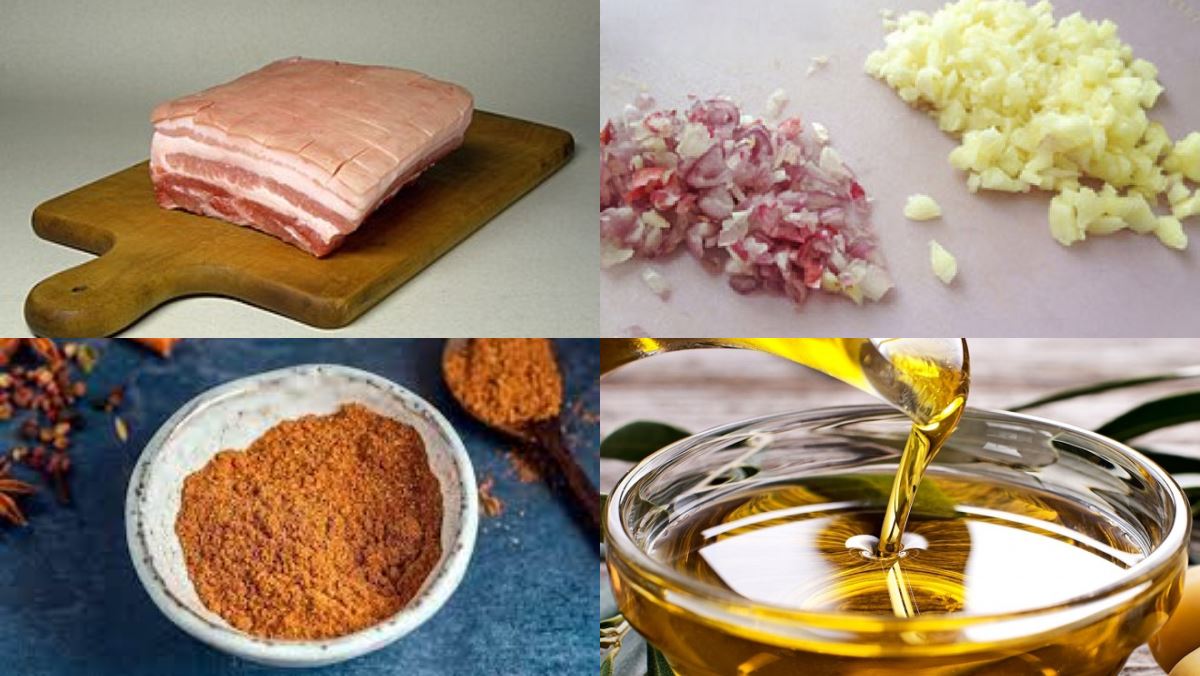 Nguyên liệu món ăn thịt áp chảo giòn bì