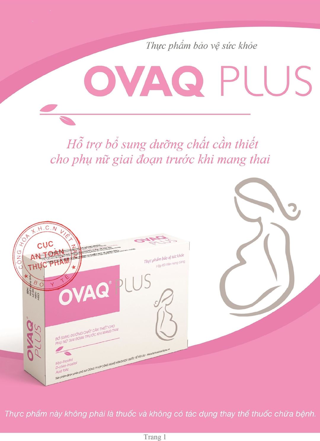 Thực phẩm bảo vệ sức khỏe Ovaq Plus hộp 60 viên
