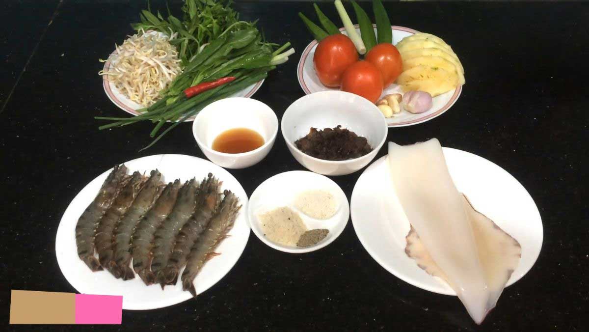 Nguyên liệu món ăn canh hải sản