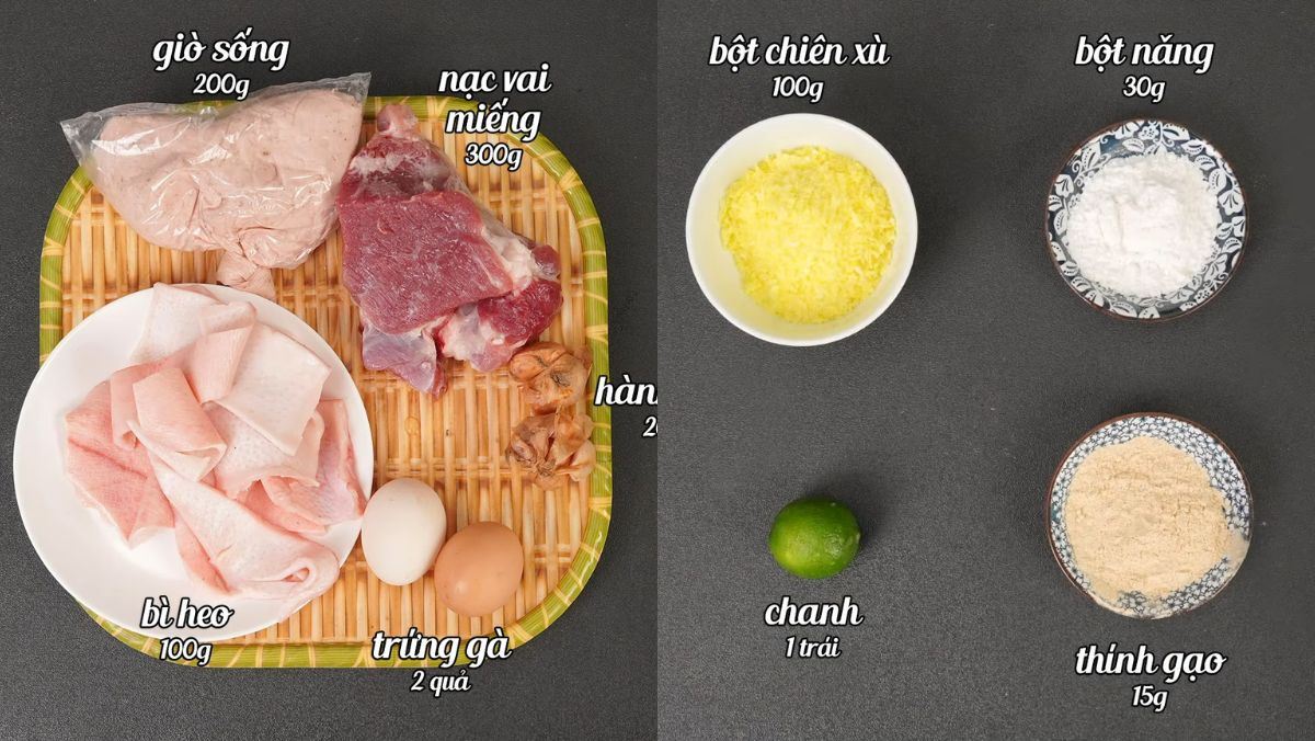 Nguyên liệu món ăn nem chua rán