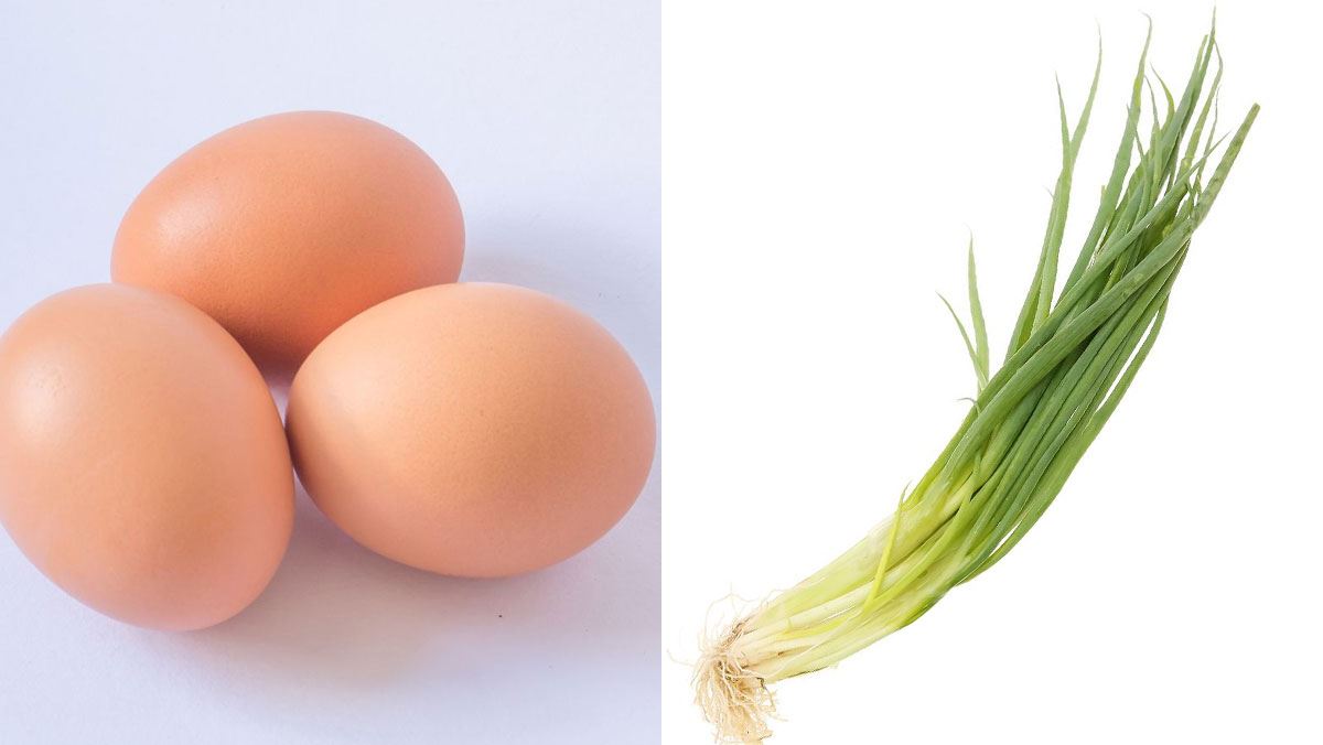 Nguyên liệu món ăn chiên trứng bằng nồi chiên không dầu