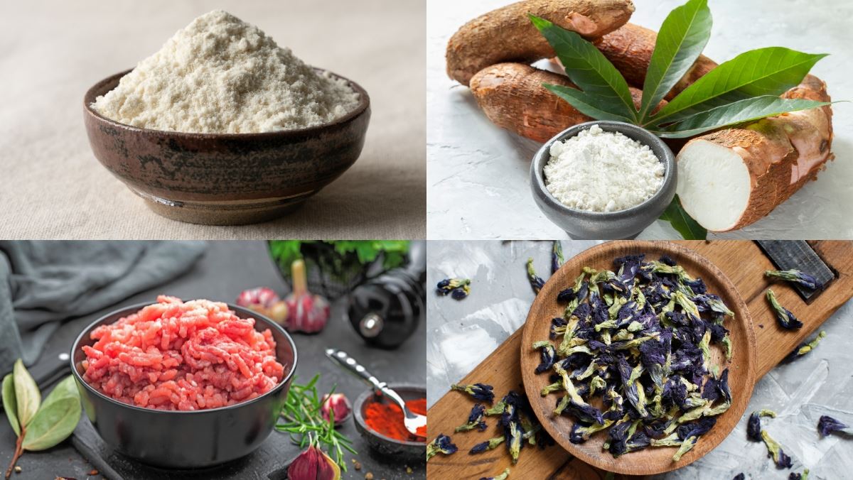 Nguyên liệu món ăn há cảo bằng bột mì và bột năng