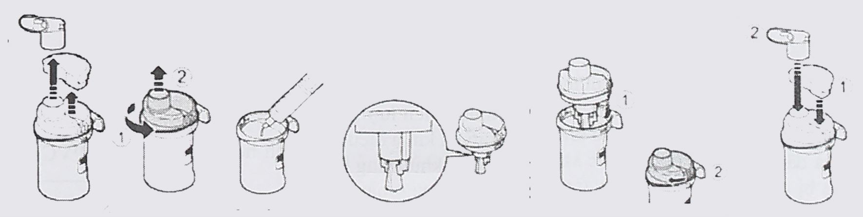 Chuẩn bị thuốc vào bình đựng