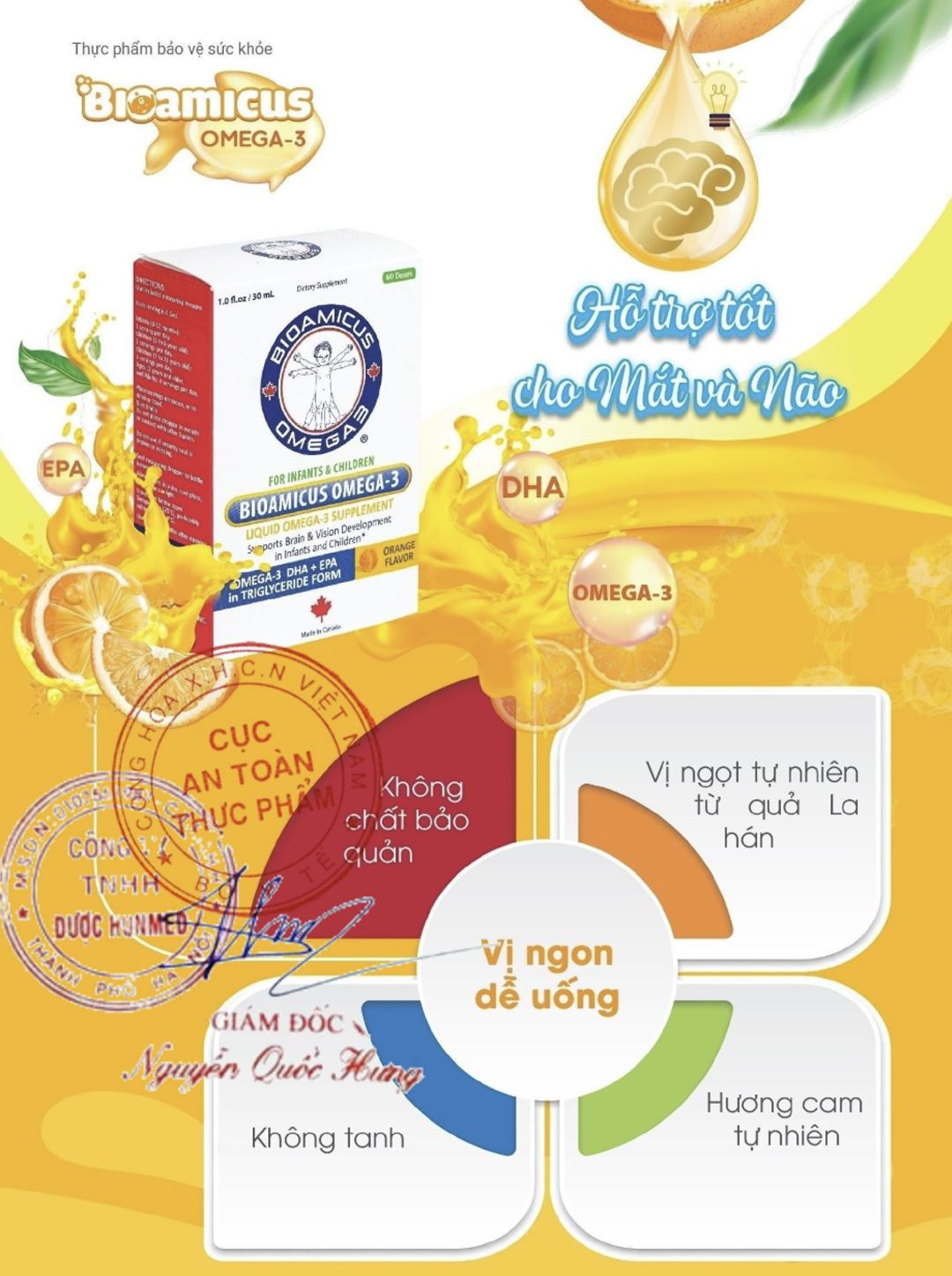 Thực phẩm bảo vệ sức khỏe Bioamicus Omega 3 lọ 30ml