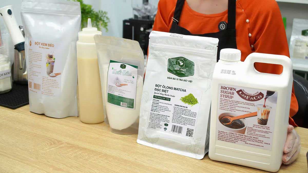 Nguyên liệu món ăn trà sữa matcha trân châu