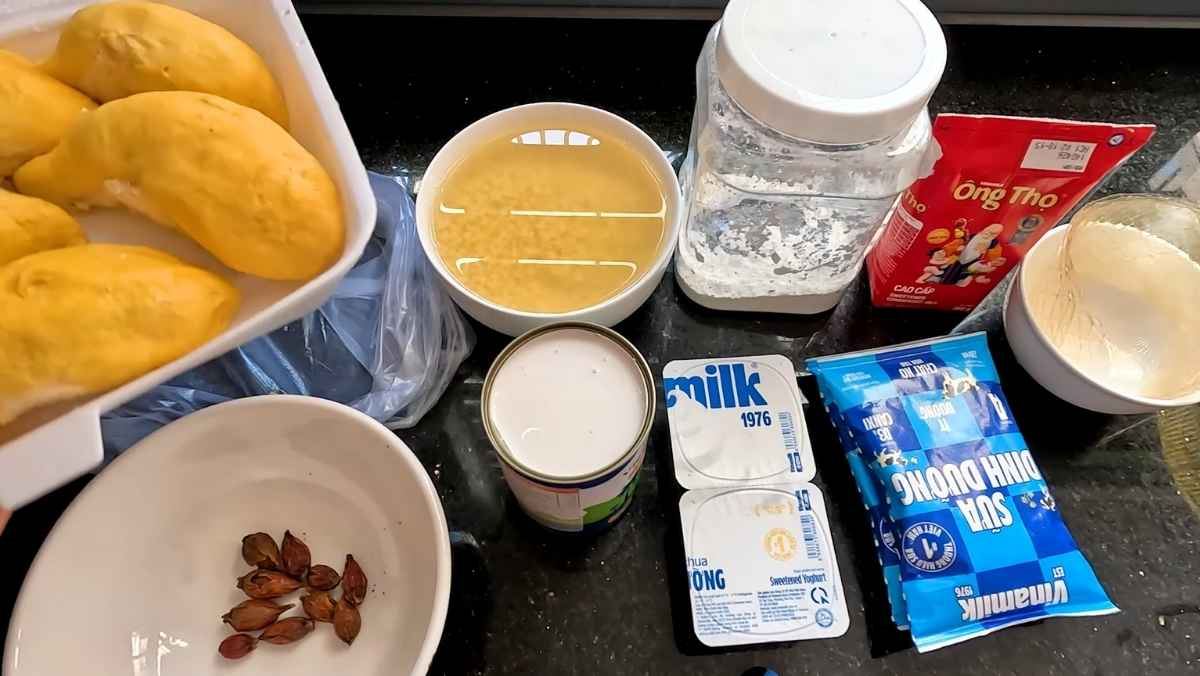 Nguyên liệu món ăn cách làm kem sầu riêng