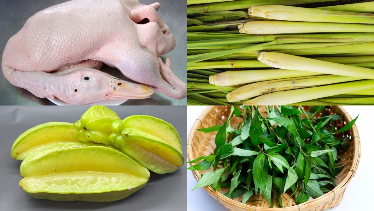 Nguyên liệu món ăn ngan tái chanh