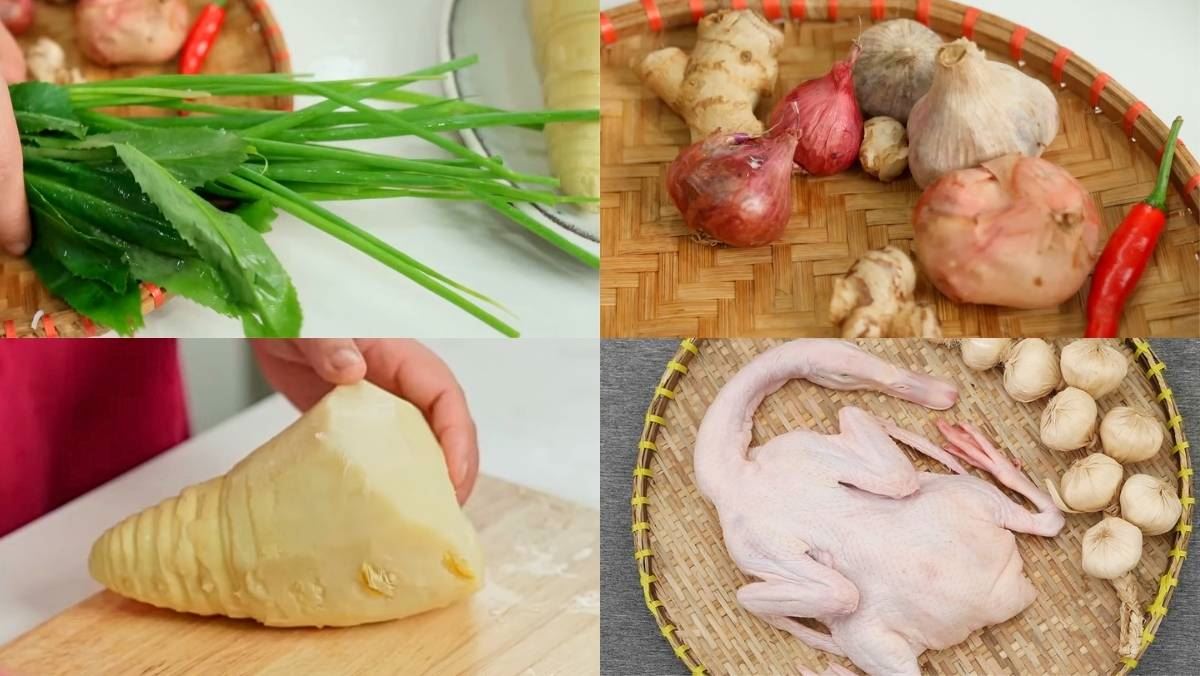 Nguyên liệu món ăn vịt nấu măng chua