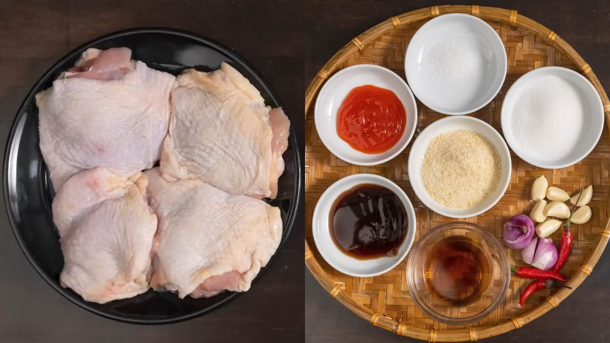 Nguyên liệu món ăn má đùi gà chiên