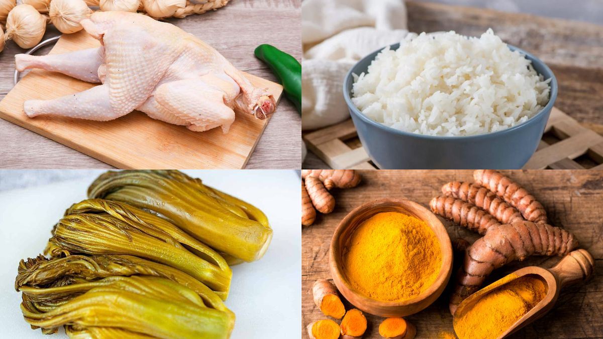 Nguyên liệu món ăn cơm đảo gà rang