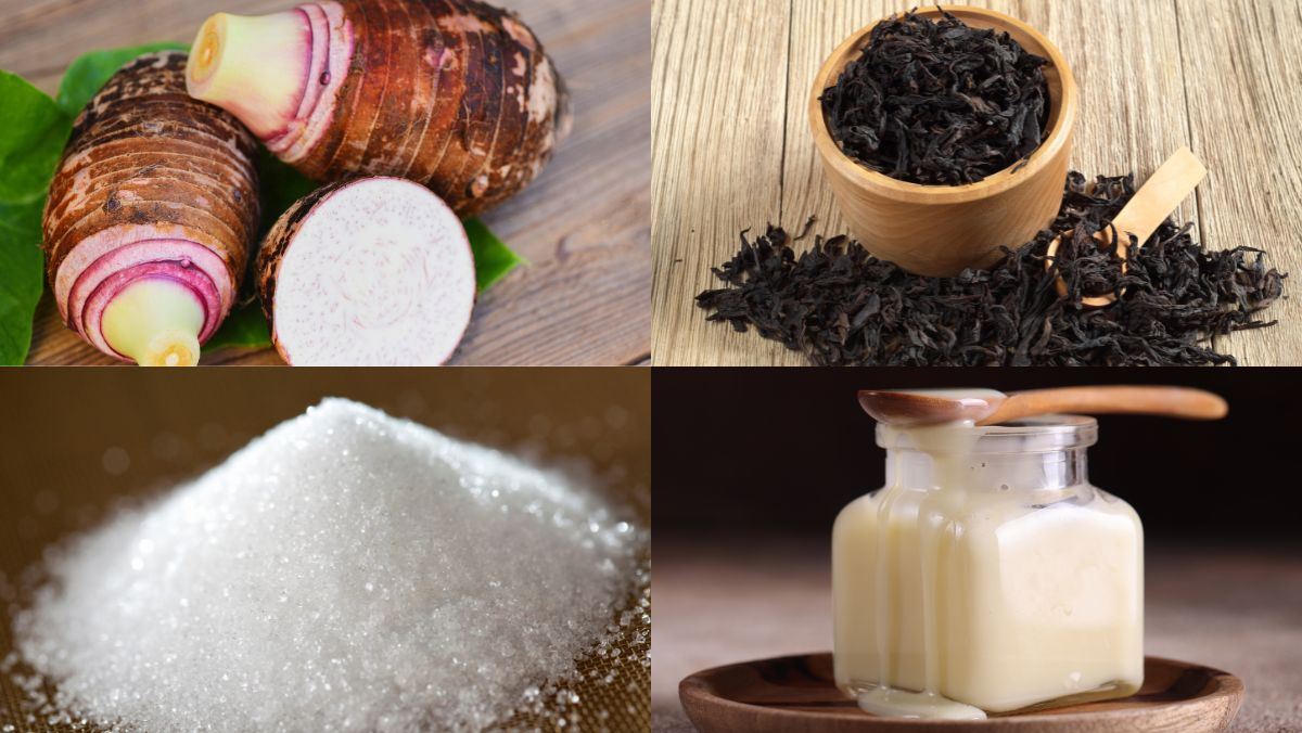 Nguyên liệu món ăn trà sữa khoai môn tươi