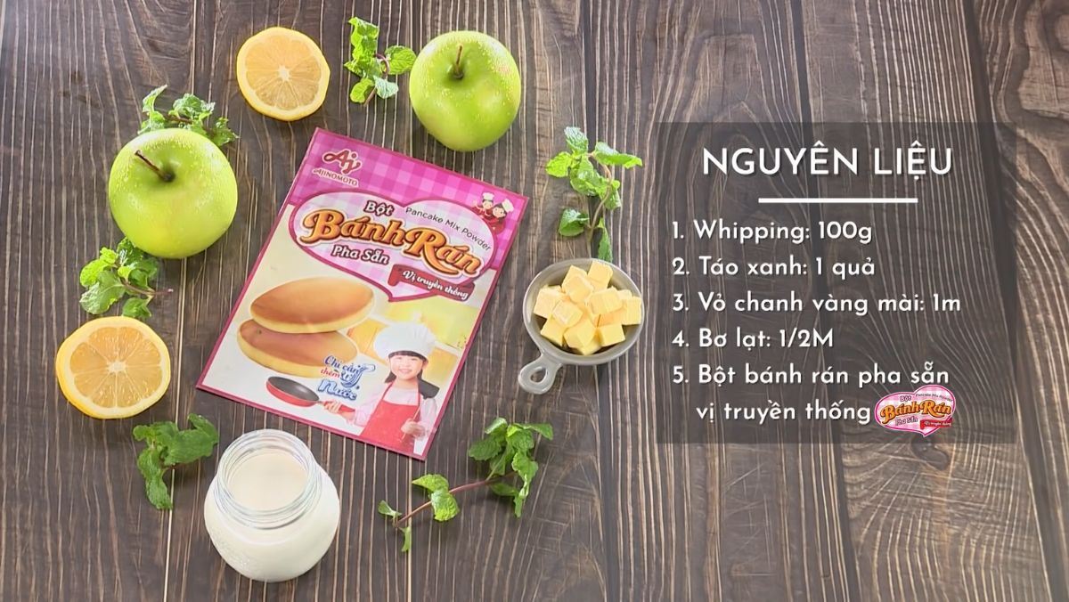Nguyên liệu món ăn bánh pancake táo