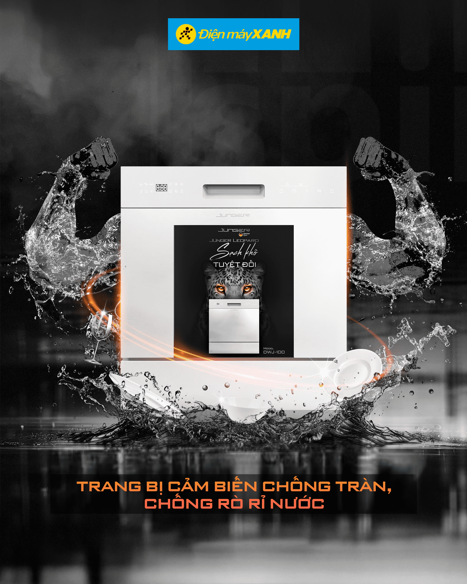 máy rửa chén chống rò rỉ nước