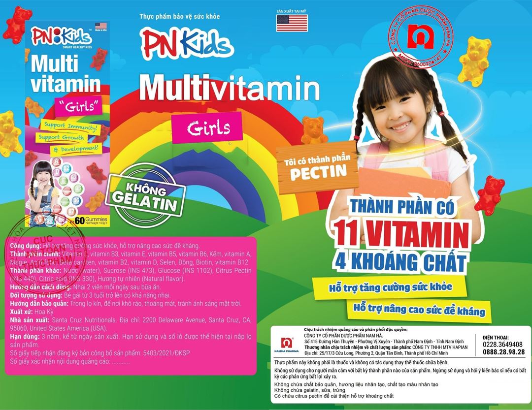 Pn Kids Multivitamin For Girls hộp 30viên