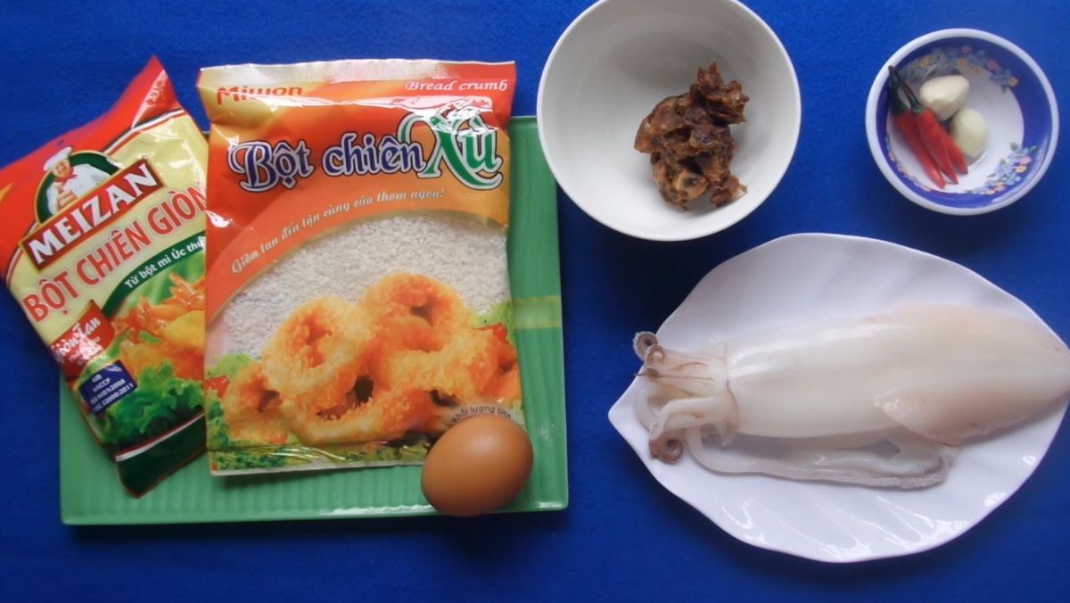 Nguyên liệu món ăn mực chiên xù chấm sốt me