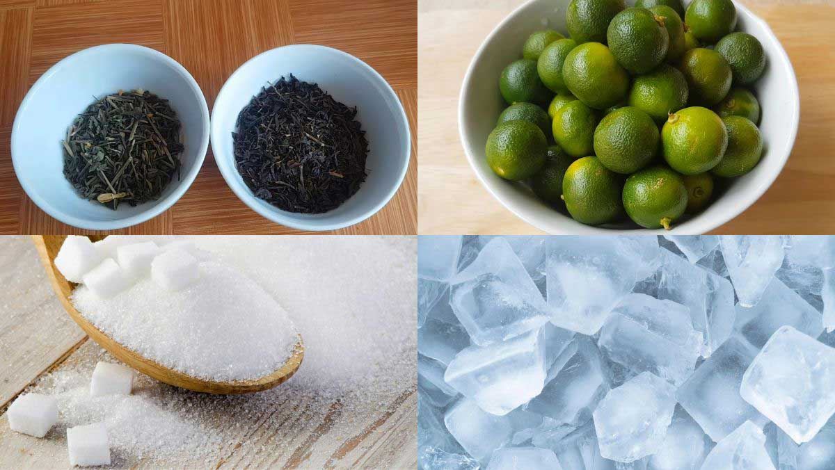 Nguyên liệu món ăn hồng trà tắc