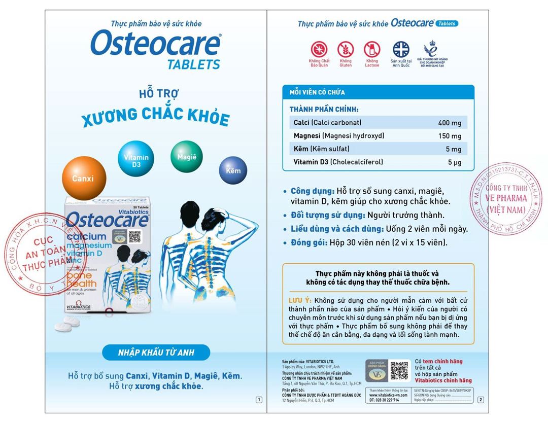 Vitabiotics Osteocare hộp 30 viên