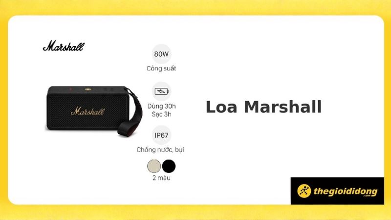 Mua loa Marshall chính hãng, giá tốt tại hệ thống bán lẻ Thế Giới Di Động