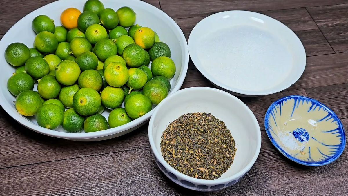 Nguyên liệu món ăn trà tắc thái xanh