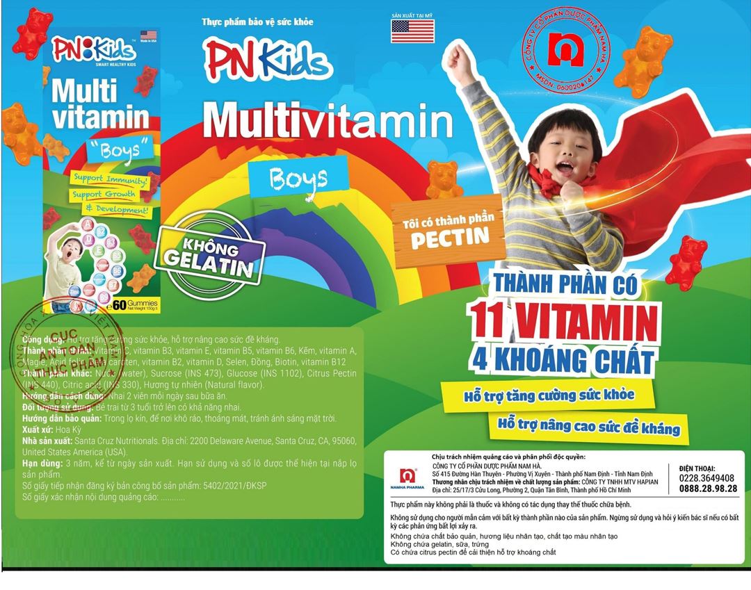 Pn Kids Multivitamin For Boy hộp 60 viên