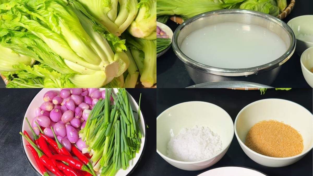 Nguyên liệu món ăn cách muối dưa cải truyền thống