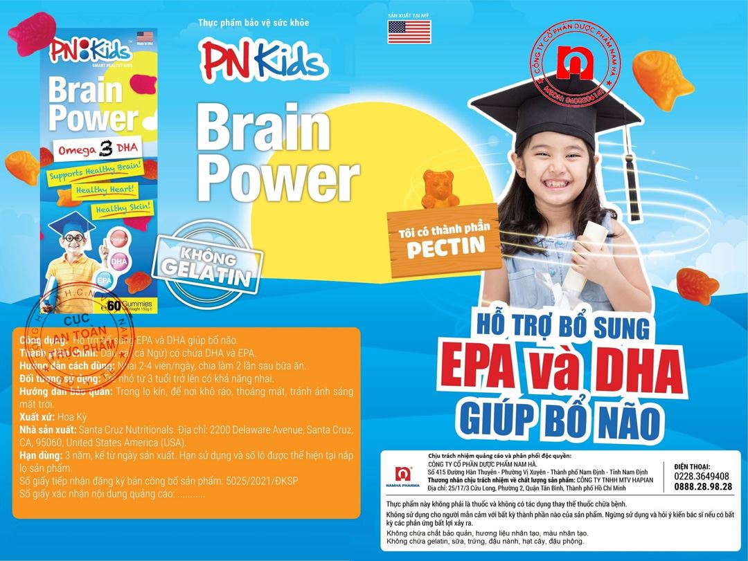 PN Kids Brain Power Omega 3 DHA lọ 30 viên