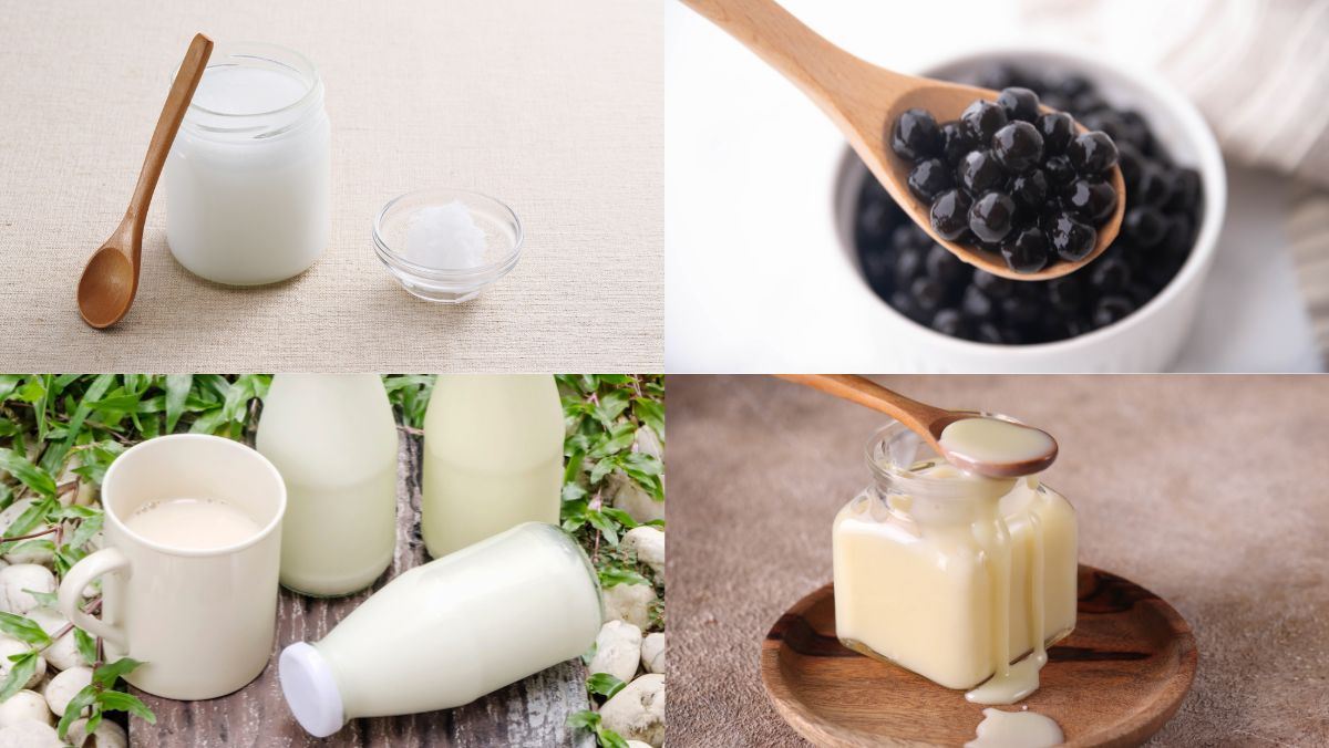 Nguyên liệu món ăn sữa chua trân châu đường đen