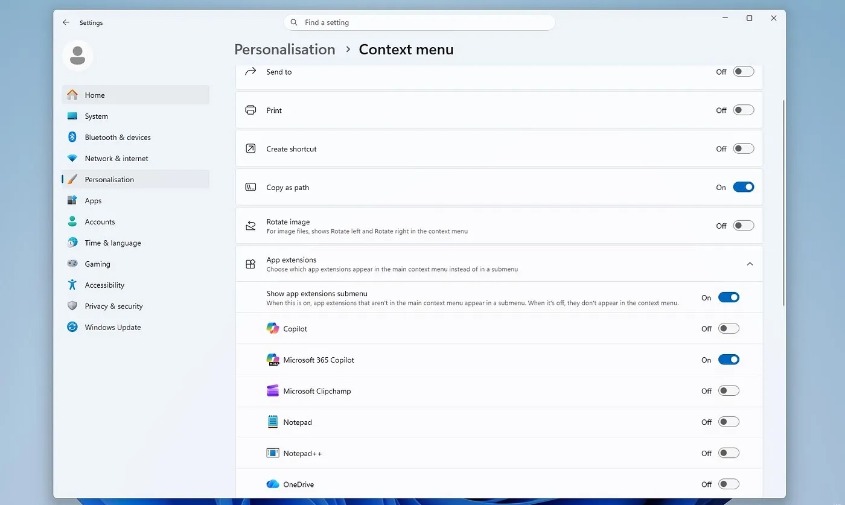 Context Menu Windows 11