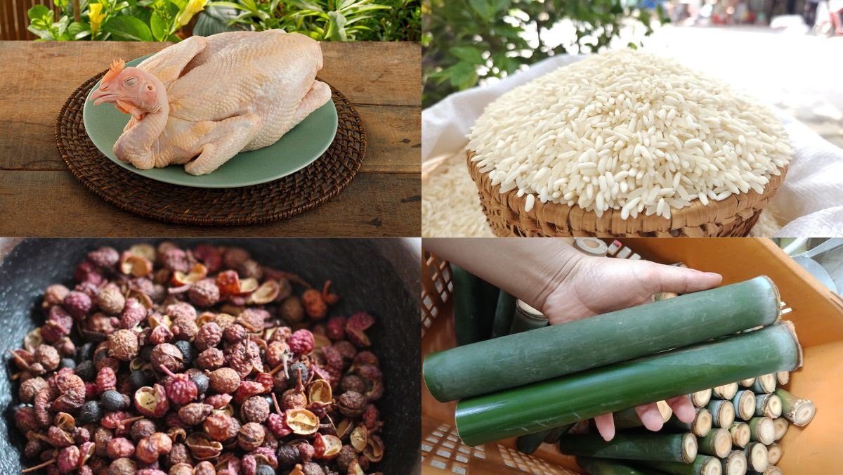 Nguyên liệu món ăn gà nướng cơm lam