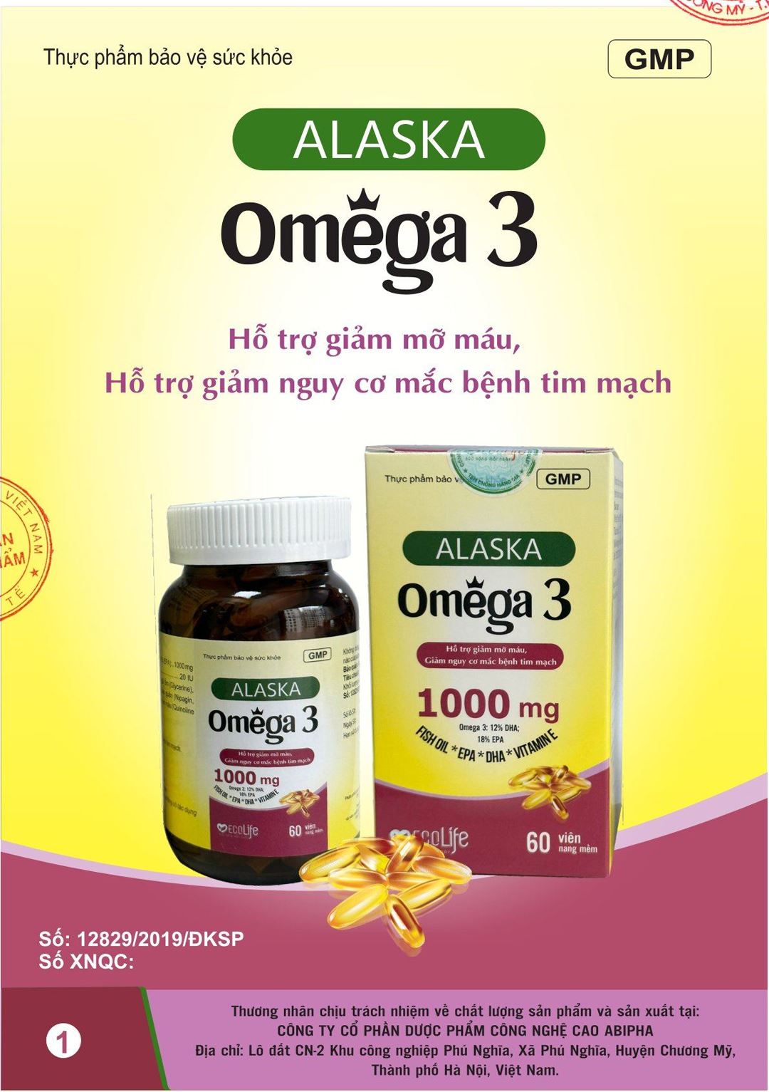 Thực phẩm bảo vệ sức khỏe Alaska Omega 3 Ecolife hộp 60 viên