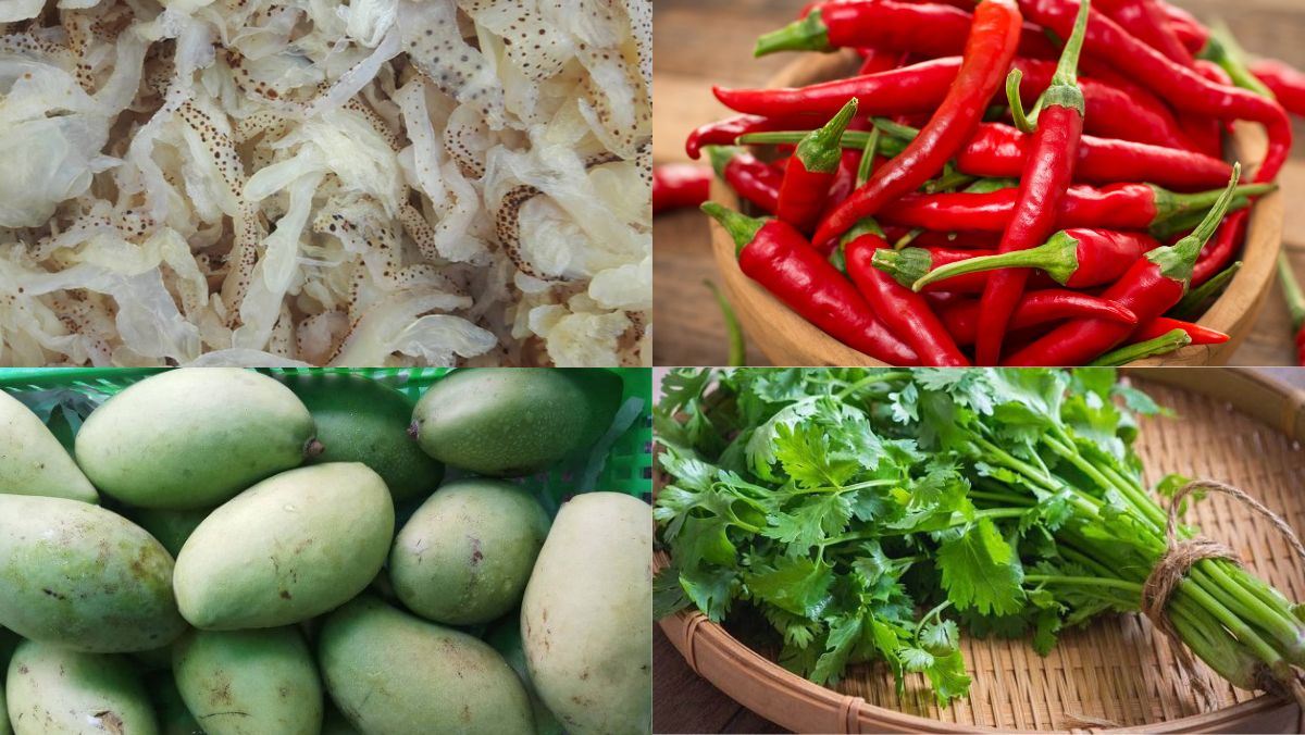 Nguyên liệu món ăn sứa sốt thái