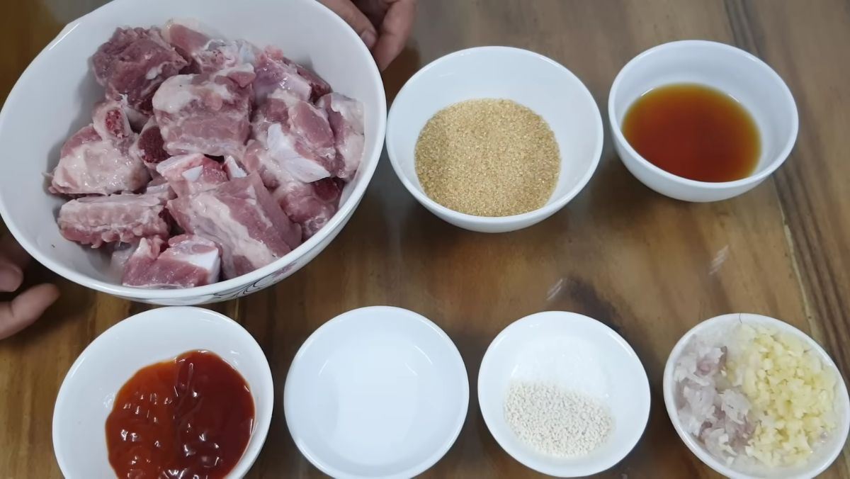 Nguyên liệu món ăn sườn kho chua ngọt