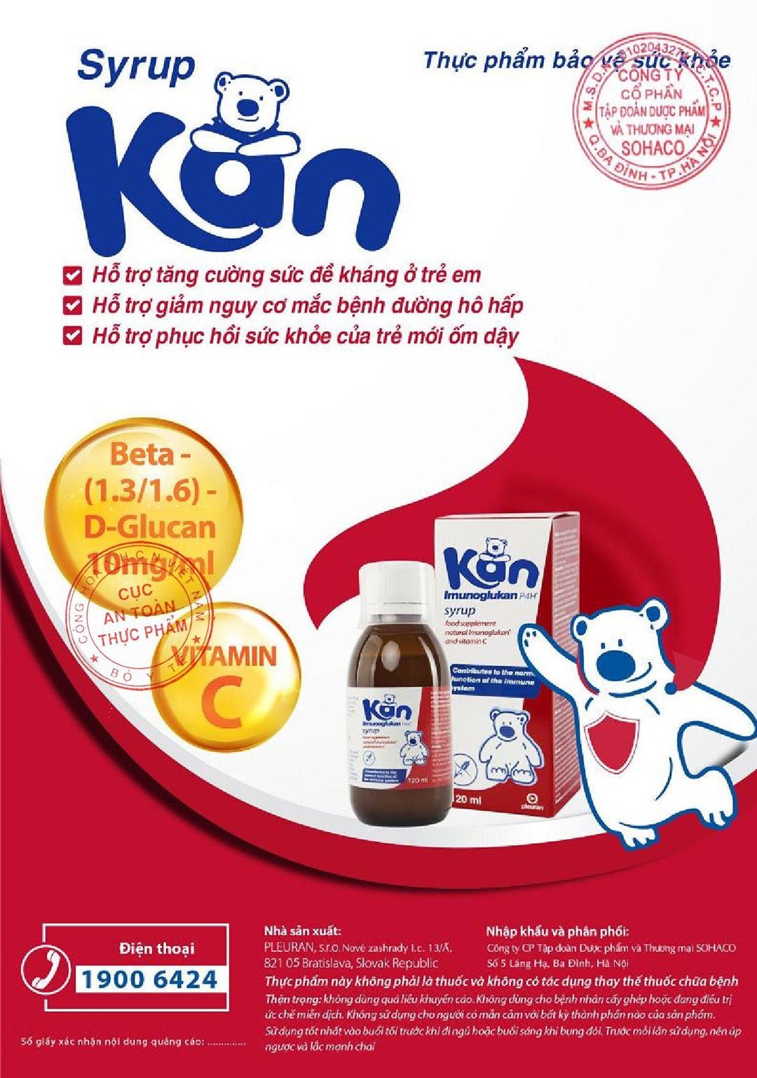 Siro Kan Imunoglukan P4H chai 120ml