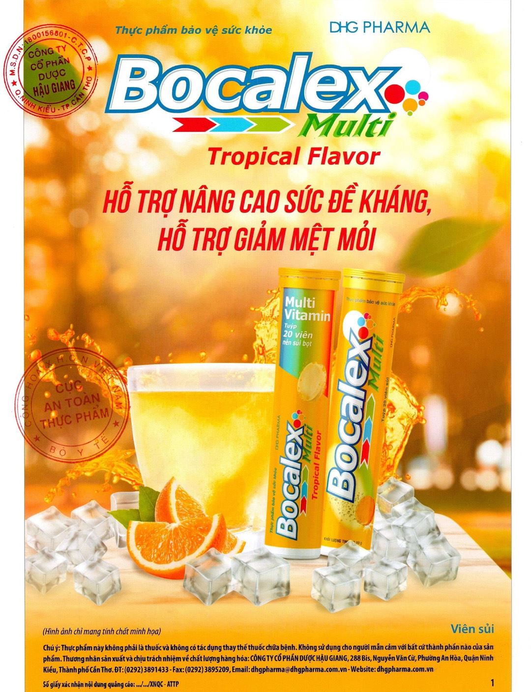 Viên sủi Bocalex Multi tuýp 20 viên