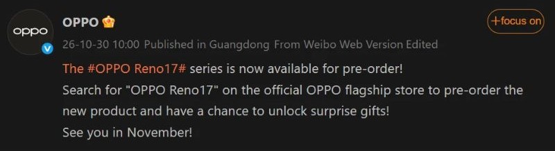 Oppo Reno17 Series Chuẩn Bị Diện Kiến: Hé Lộ Pin Khủng 7.000 Mah Và Camera 200 Mp Trịnh Minh Hải 2 Giờ Trước Oppo Reno 17